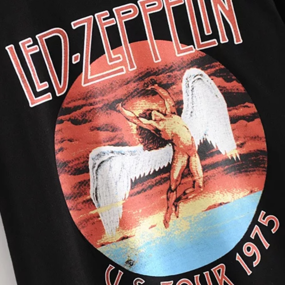 Led Zeppelin Rock Band Tee Graphic US Tour 1975 - Picture 5 of 5